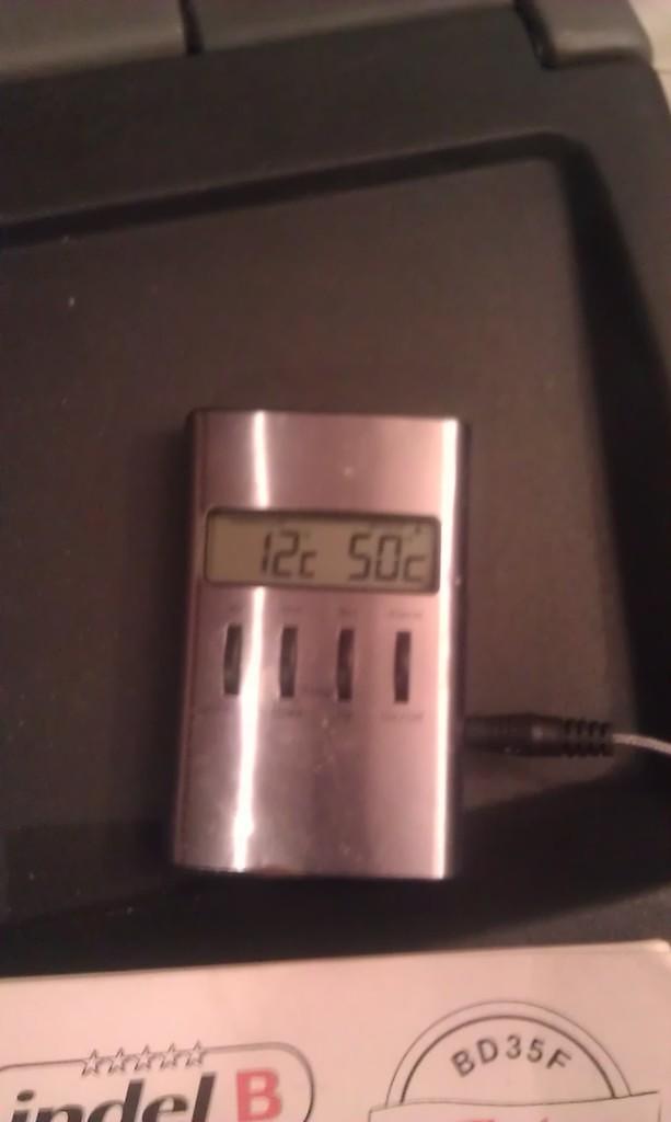 Noin 17 min jälkeen 10°C pois lämpötilasta.