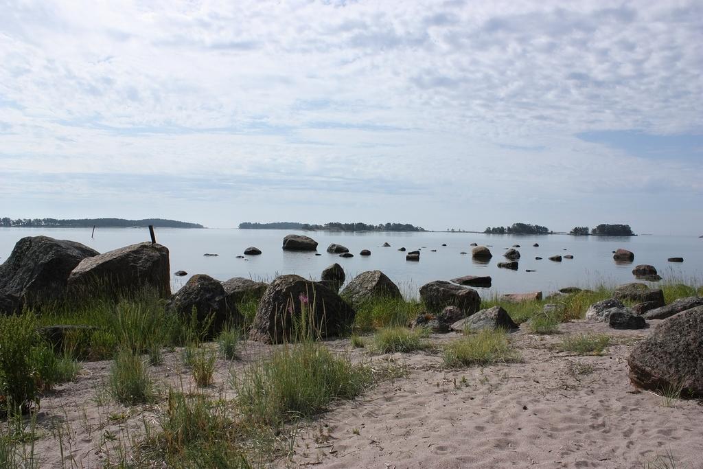 Brokholmenista löytyy hiekkarantaa, metsää, mustikoita ja mansikoita. Tutustumisen arvoinen saari.