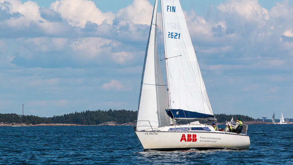 s/y ElecTrip sails SW of Helsinki. 28.6.2014.