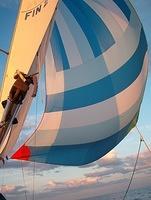 Tuollahan se. s/y Pedon kommentti meidän spinnusta "onnettoman pienen näköinen".