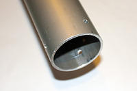 50x2,5 mm Aluminium tube. The hardest part is to mark holes at equal angles.