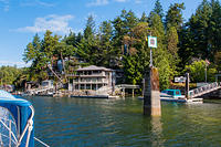 Narrow passage in Secret Cove. Plenty of nice cottages.