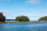 View from Secret Cove to Malaspina Strait.